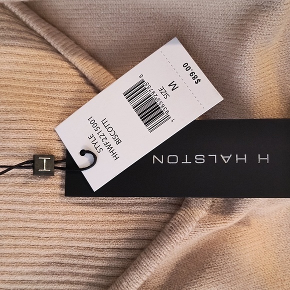 H Halston Cut Out Pullover Size M Color Tan - Picture 11 of 12